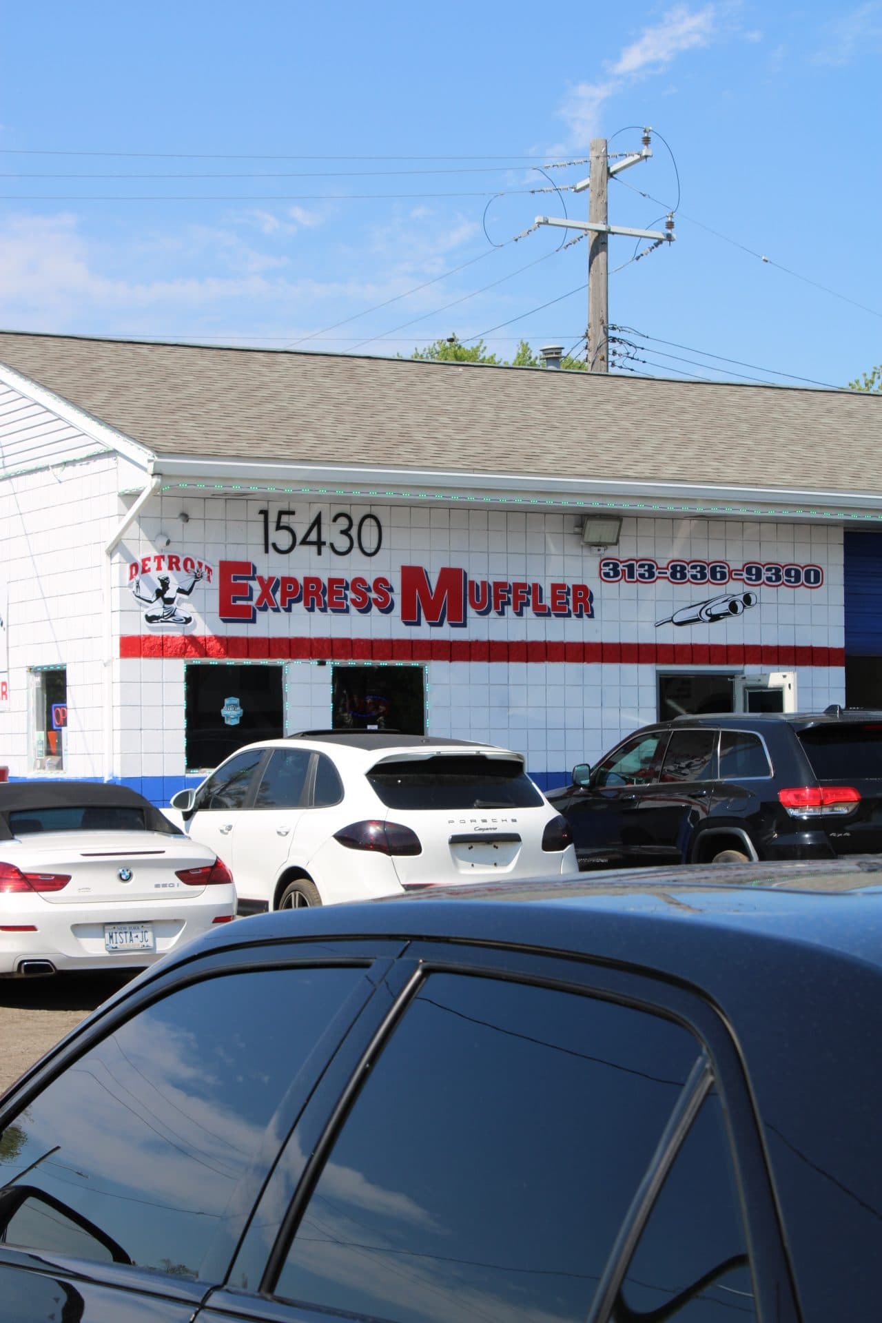 Detroit Express Muffler storefront at 15430 Fenkell Ave